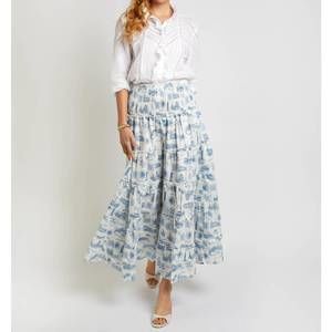 NEW JOYCE MET RACHIE soleil skirt in signature blue voyage print